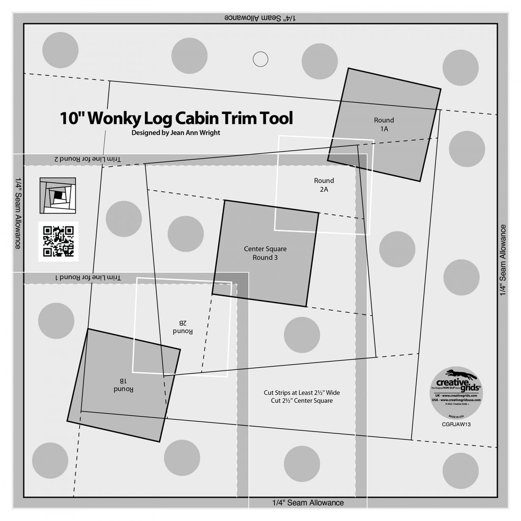 Creative Grids 10 Wonky Log Cabin Trim Tool (CGRJAW13) – Happy Wife  Quilting