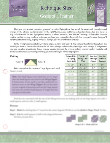 Geese of a Feather - Technique Sheet