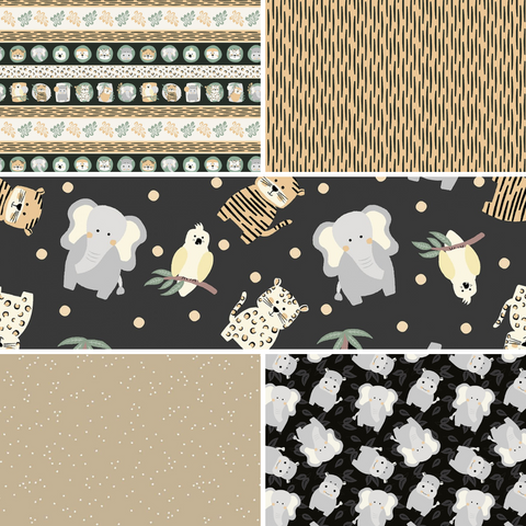 Into the Jungle -Dark -  Fat Quarter Bundle