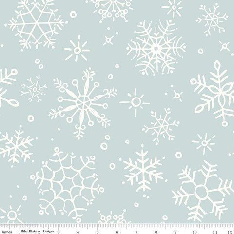 Magical Winterland  - Snowflake Blue 108" Wide Back